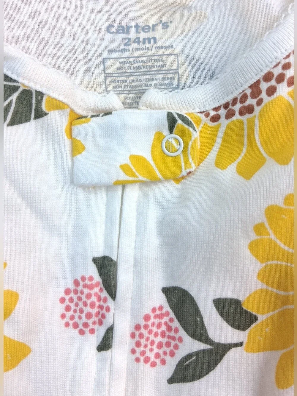 Carter's Sunflower Pajamas Footie Sleeper 24M